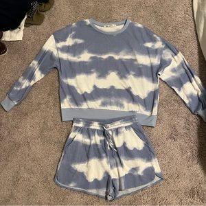 Blue and White 2 piece loungewear set